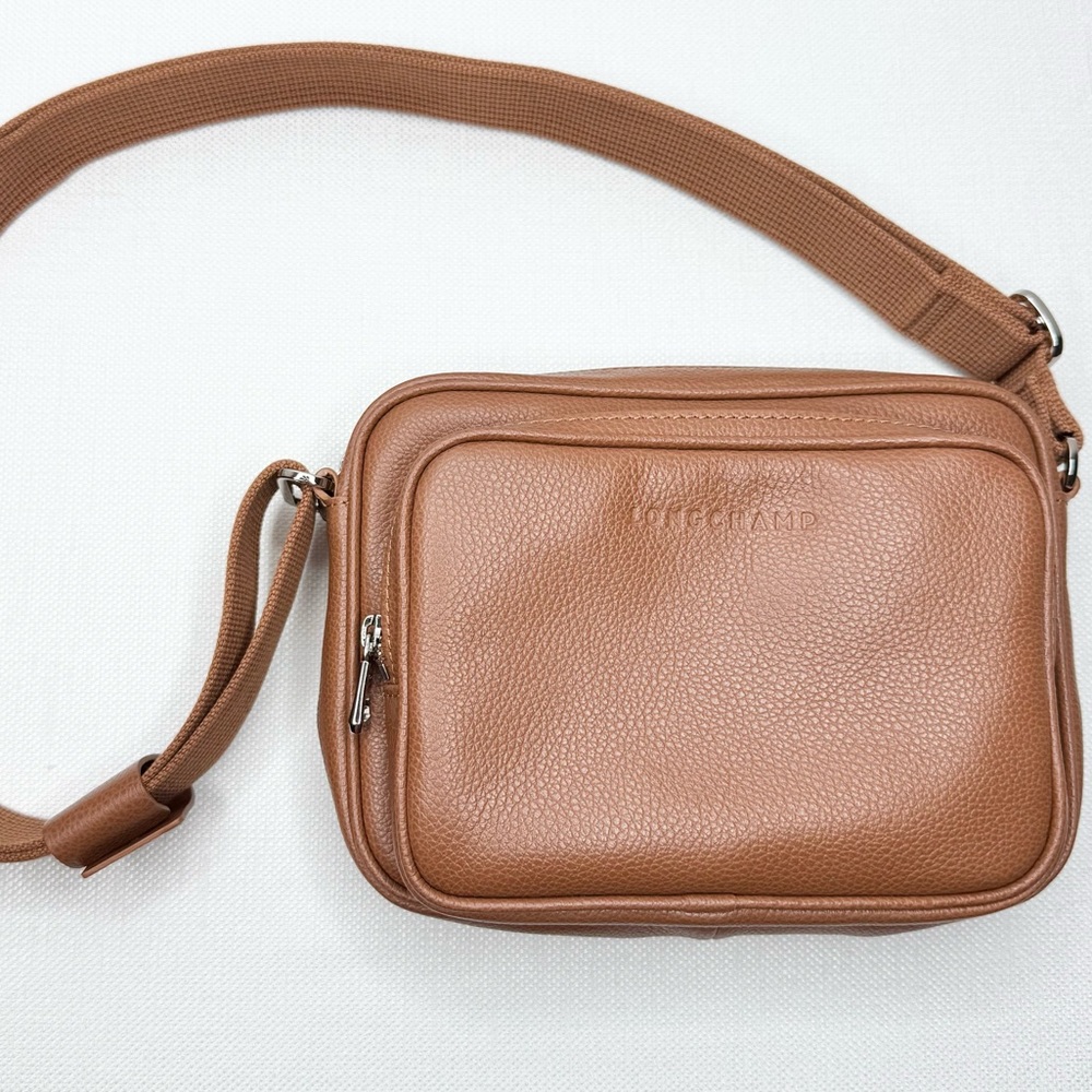 Longchamp le foulonne S camera bag caramel leather crossbody purse 20043021F72